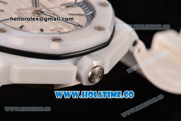 Audemars Piguet Royal Oak Offshore Diver Swiss ETA 2824 Automatic Ceramic Case with White Dial and Stick Markers - 1:1 Original (NOOB) - Click Image to Close